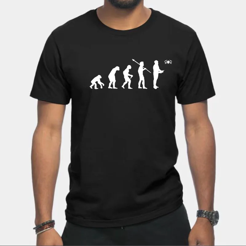 Summer New Product - Human Evolution History Drone Series - Peace Theme Style - Round-neck Short-sleeved T-shirt