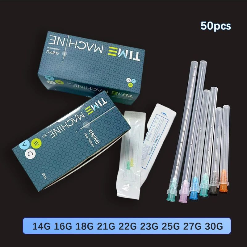 Micro Cannula 25G 50mm 22g 50mm Micro Tip Blunt Cannula for Filler 16g 18g 100mm 21g 22g 23g 27g 30g 38MM 50MM