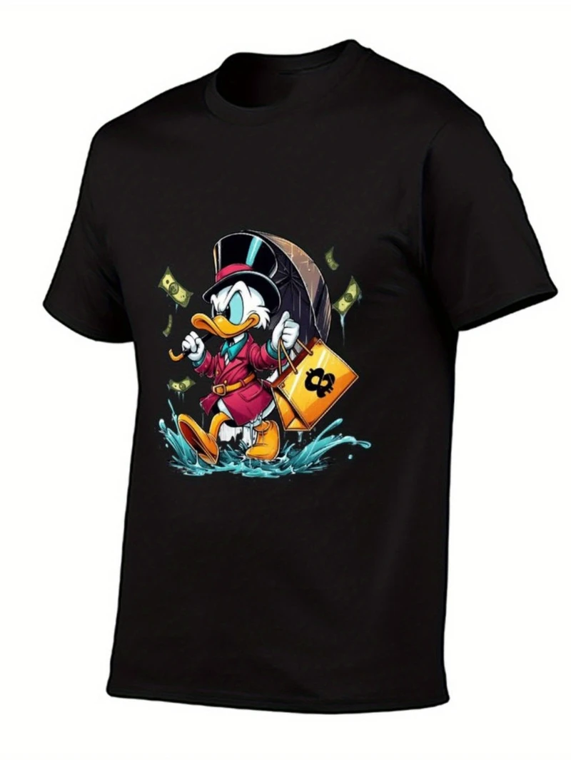 تيشيرتات صيفية للرجال موديل 2025 من القطن برسومات Duck Money T Disney ذات علامة تجارية مشتركة لكل من الرجال والنساء في عام 2025 Y2k