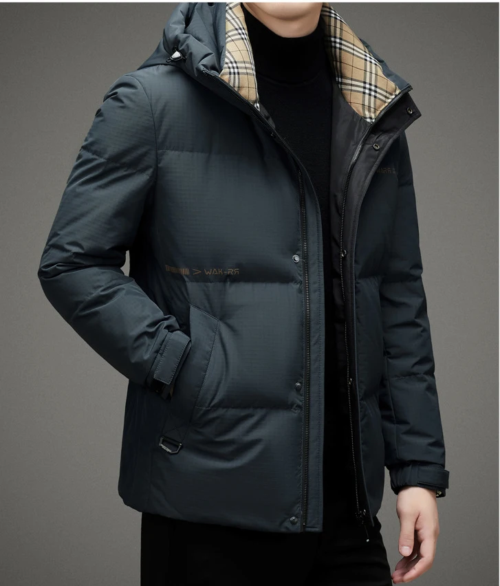 Doudoune en Duvet de Canard Blanc pour Homme, Veste Courte à Capuche Décontractée, Parka Chaude et Froide à la Mode, Nouvelle Collection Automne et Hiver 2022