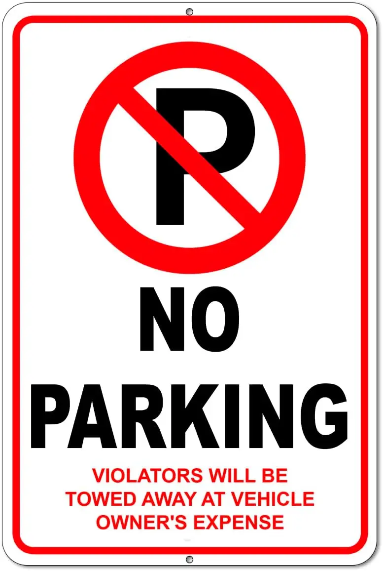 No Parking Sign - 8x12 Aluminum Do Not Park Here Sign - Do N