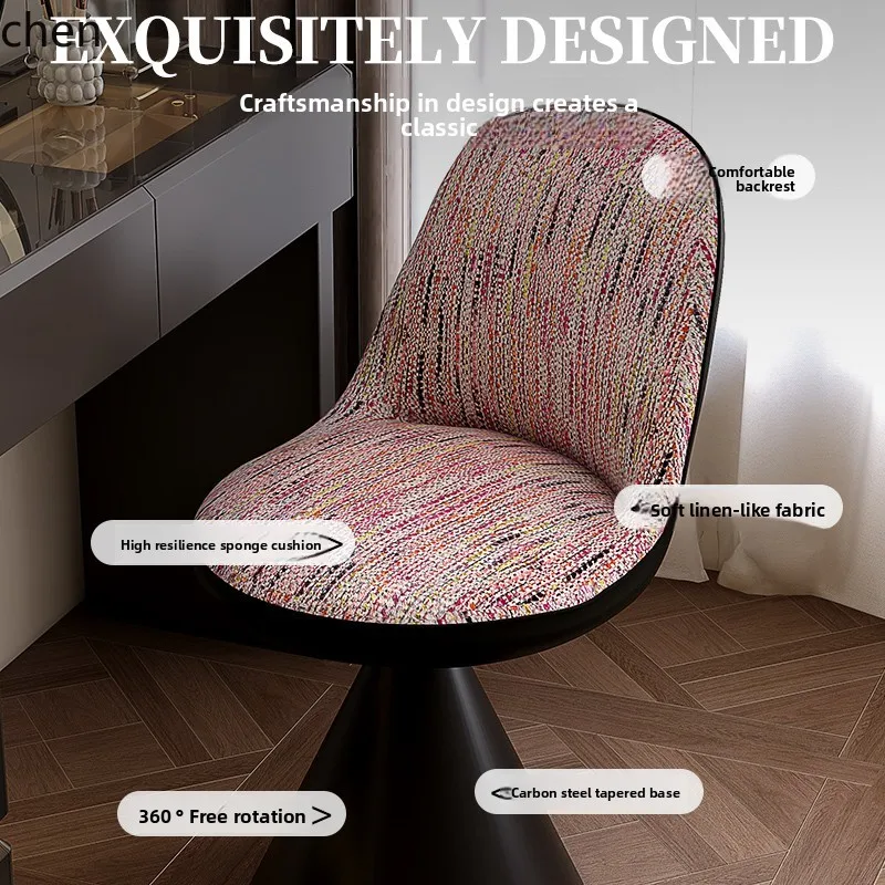 YFY  Makeup Rotating High-end Bedroom Dressing Table Chair with Soft Backrest for Girls