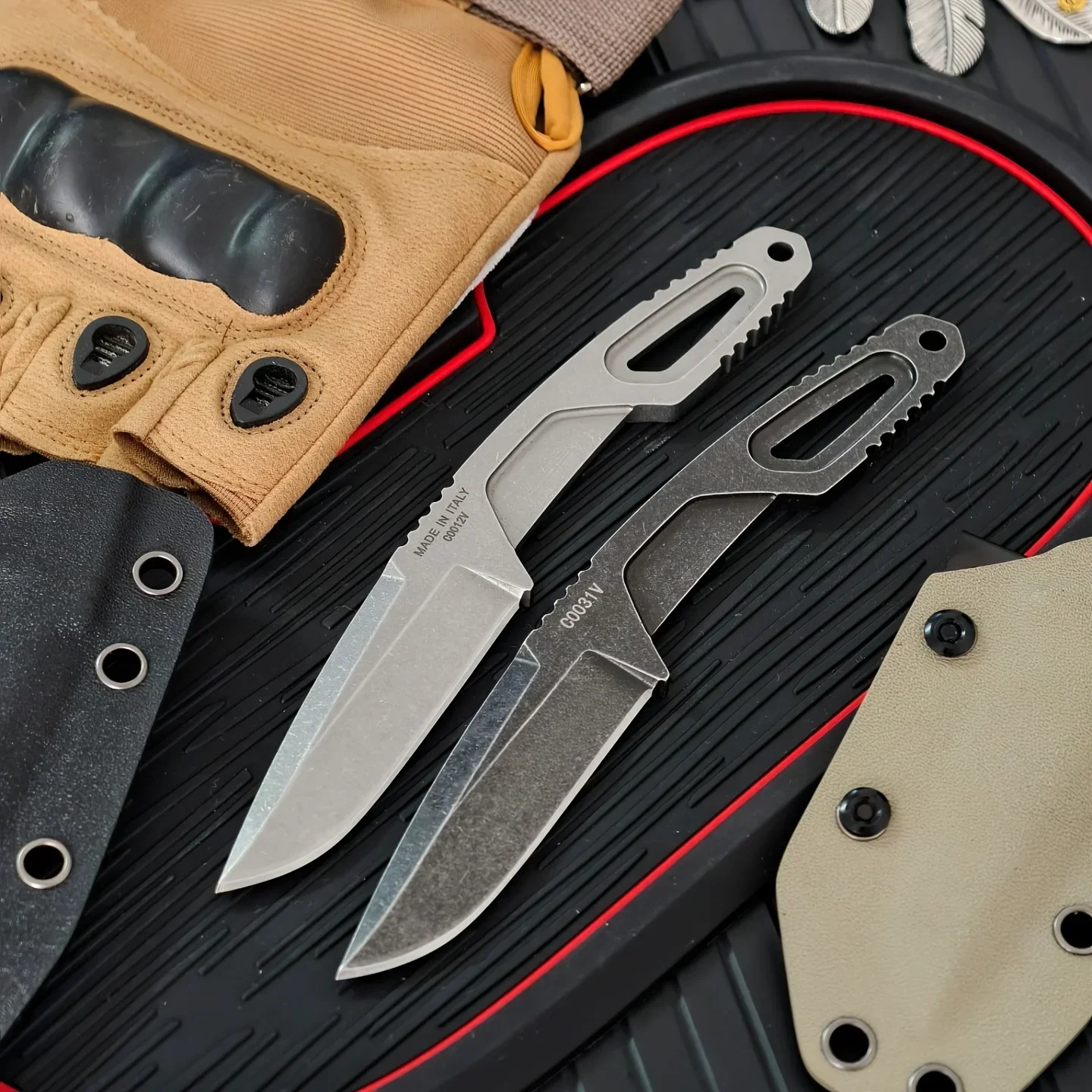 

RAOT Fixed Blade Knife with Sheath All Steel Outdoor EDC Camping Knife Hunting Survival MultiTool Straight Knives