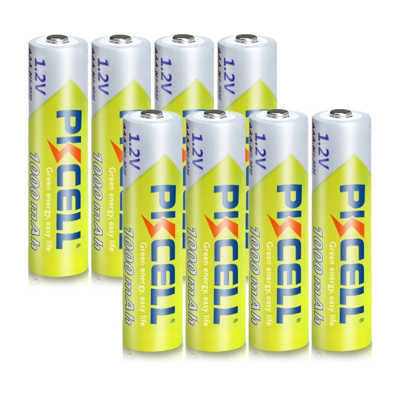 8Pc PKCELL AAA Battery 1.2V Ni-MH AAA Rechargeable Batteries 1000MAH 3A aaa flashlight Toy battery And 2PC AAA/AA Battery Holder