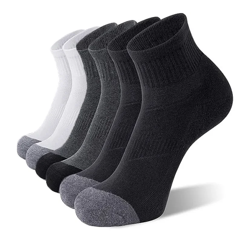 10 Pairs EUR38-47 Plus Size Women Men Sports Socks High Quality Cotton Running Socks Soccer Basketball White Black Grey Socks