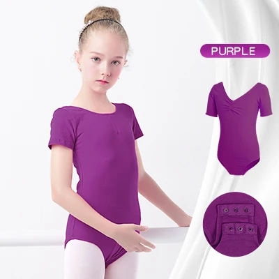Mädchen Basic Ballett Trikot Baumwolle Tanz Bodysuit Kurzarm Gymnastik Trikots für Kleinkind Ballerina Outfits Kinder Tanz kleidung