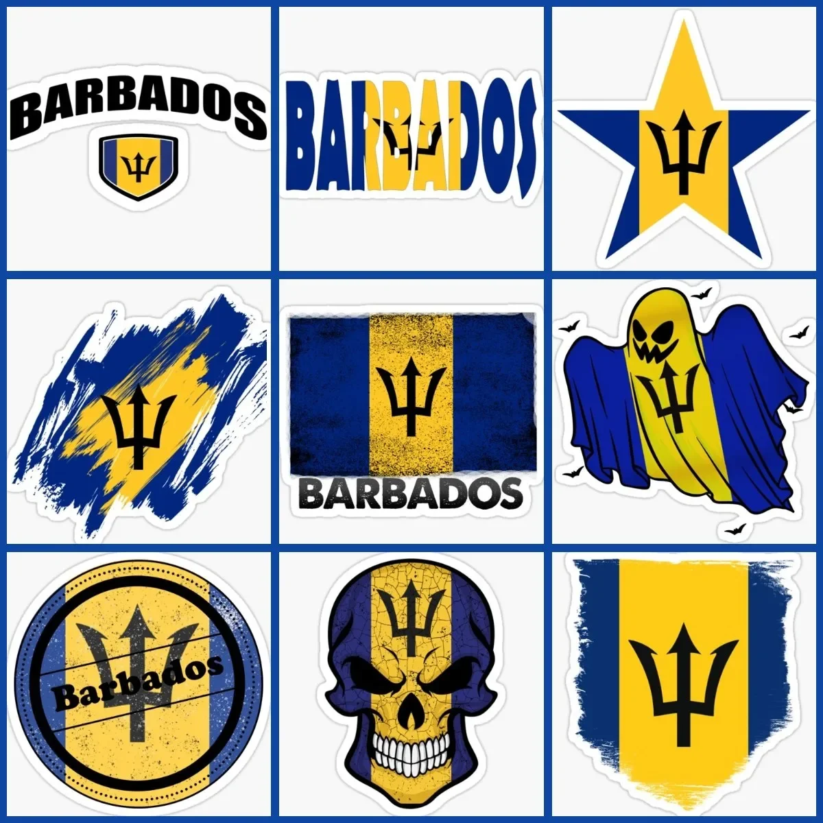 

BB Barbados Flag Map Creative Sticker Car Motorcycle Window Laptop Wall Truck Bicycle Glass Van Camper PVC Decal Accessories