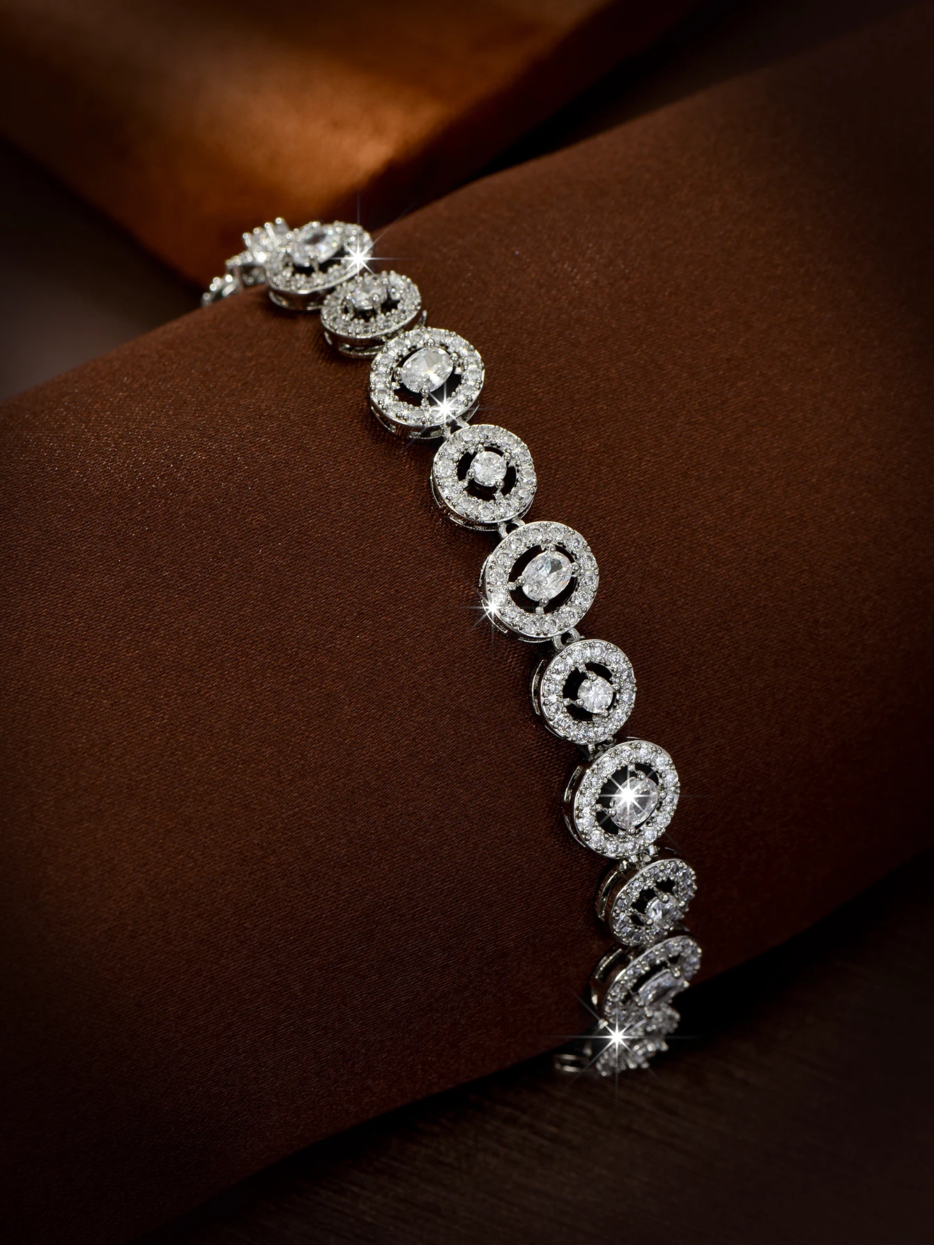 HIBRIDE Luxury Sweet Cute Round Bracelet Cubic Zirconia Women's Jewellery Set Summer Twinkle Prom Party Gift Hundred Dress B59