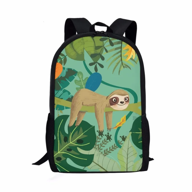 Mochila escolar con estampado de bosque de perezoso, bolsa de libros para adolescentes, mochilas para escuela primaria, niños y niñas