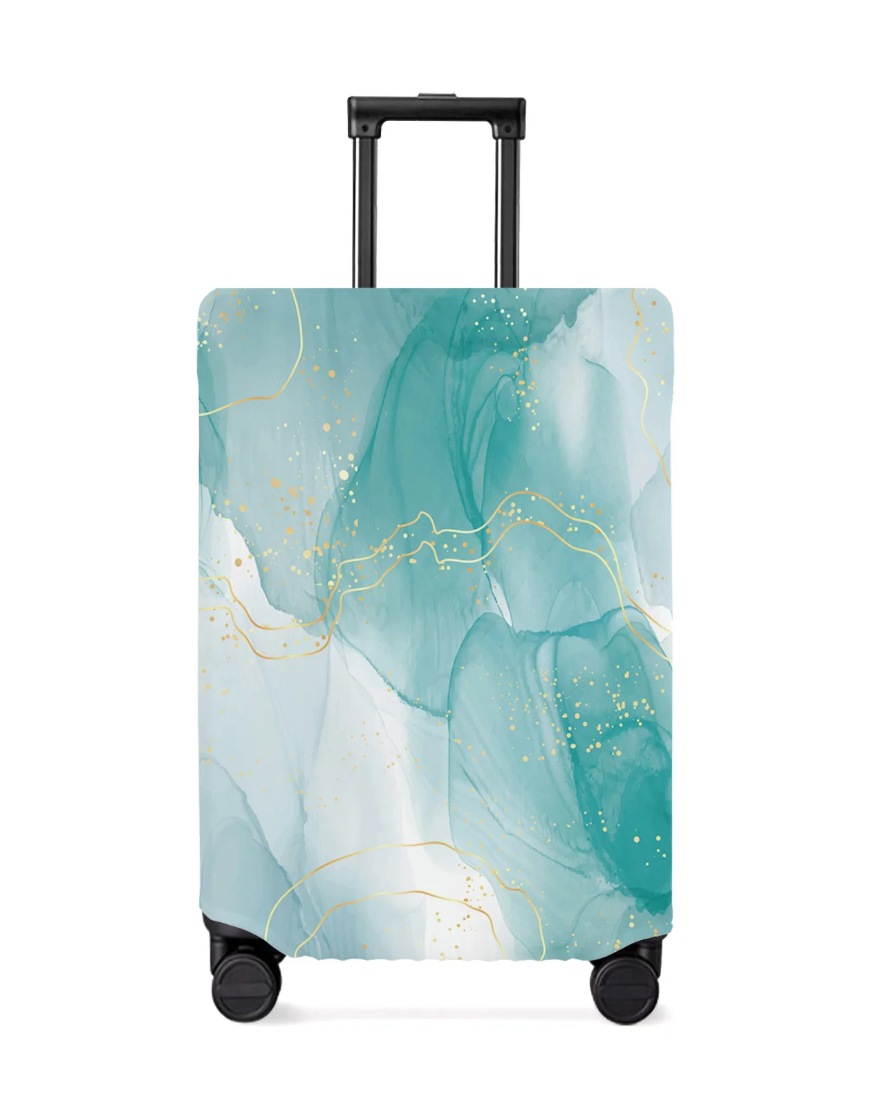 

Marble Aqua Green Gradient Travel Luggage Cover Elastic Baggage Cover For 18-32 Inch Suitcase Case Dust Cover Travel Accessories