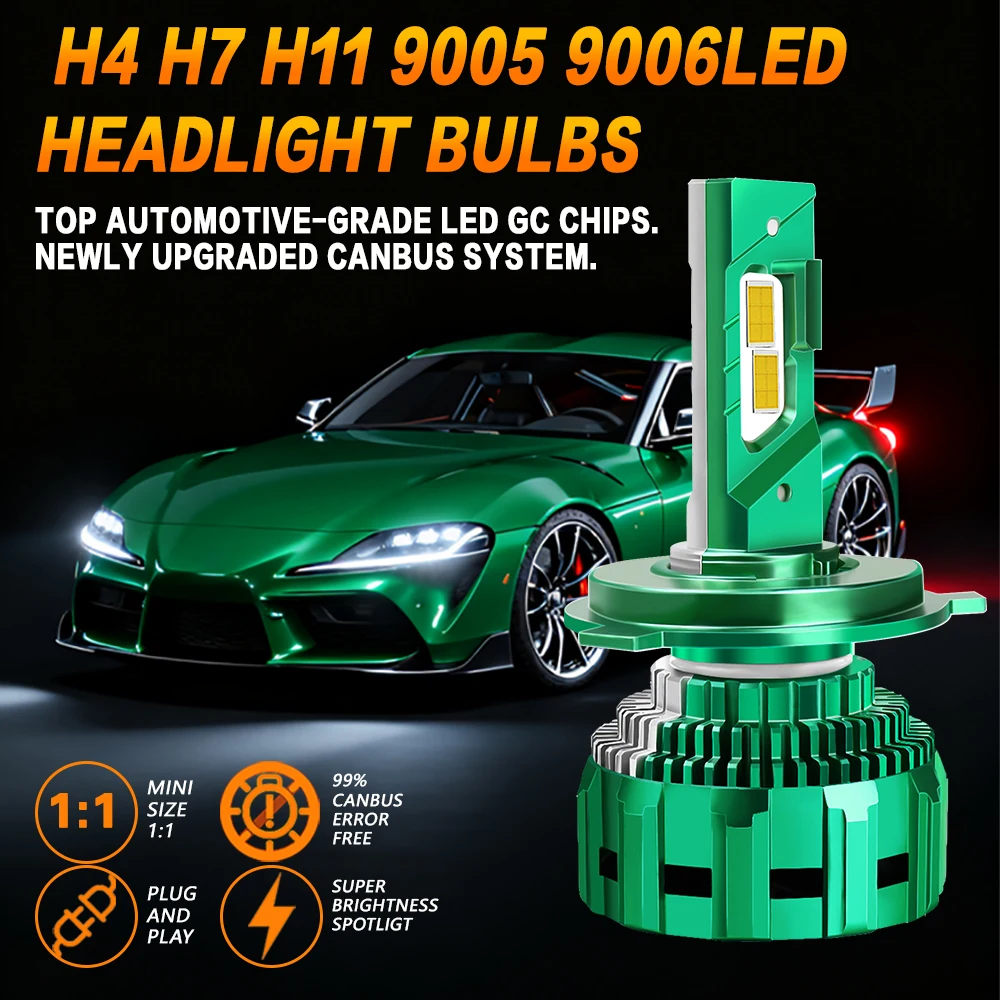 2000 واط عالية الطاقة H4 H7 LED المصباح Canbus مصباح هالوجين ترقية توربو سيارة LED لمبات H11 H1 9005 HB3 9006 HB4 مصباح الضباب 6000 كيلو 12 فولت