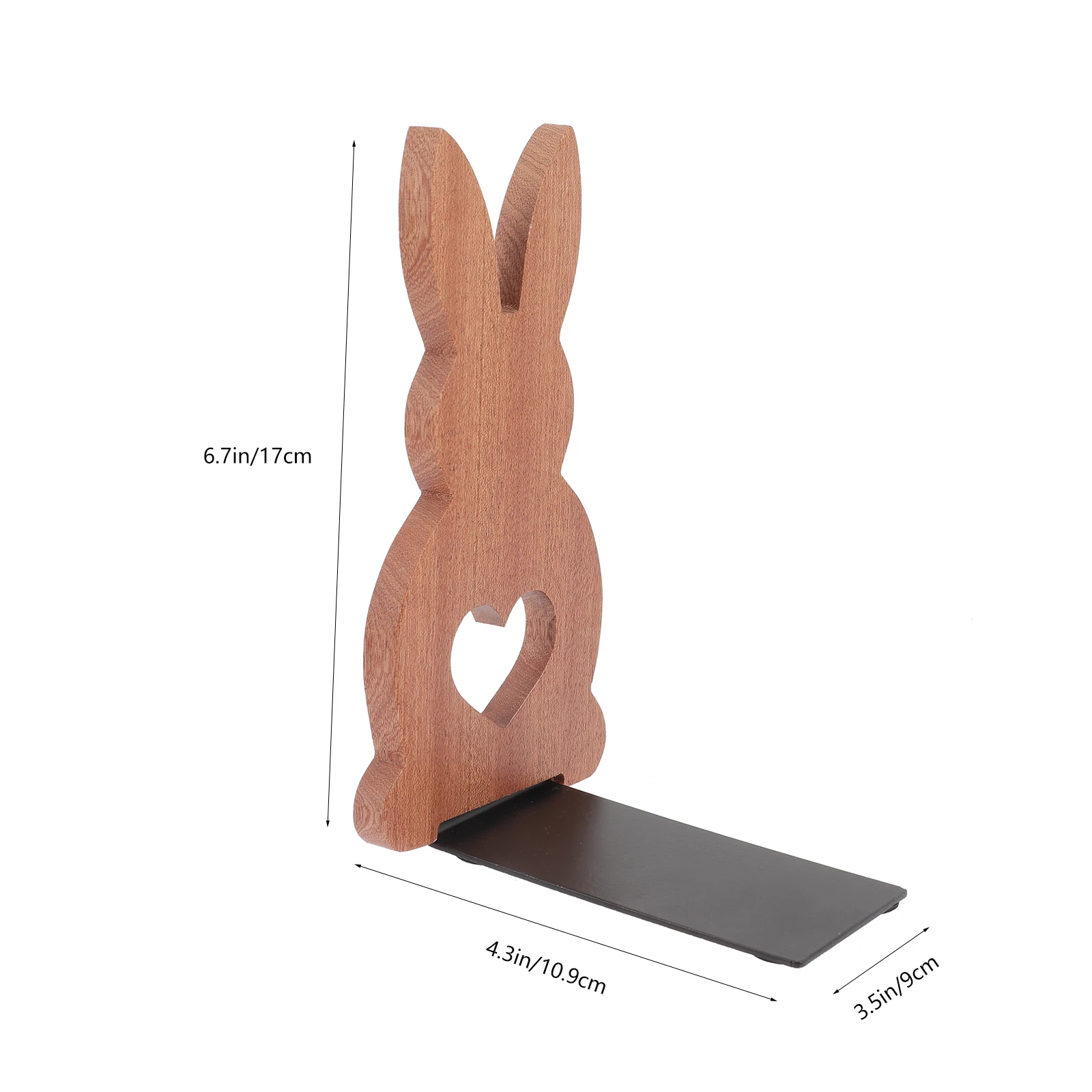 Love Rabbit Bookend Hewan Kayu Bookends Rak Pemegang Dekorasi Desktop Multi-Fungsi Rak Buku Sumbat Berbentuk Kelinci