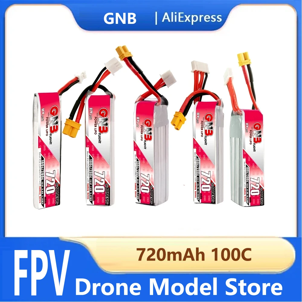 GAONENG 720 мАч GNB 1S/2S/3S/4S/6S Max 200C HV Lipo аккумулятор для RC FPV Tinywhoop комплект рамы Tinywhoop запасные части