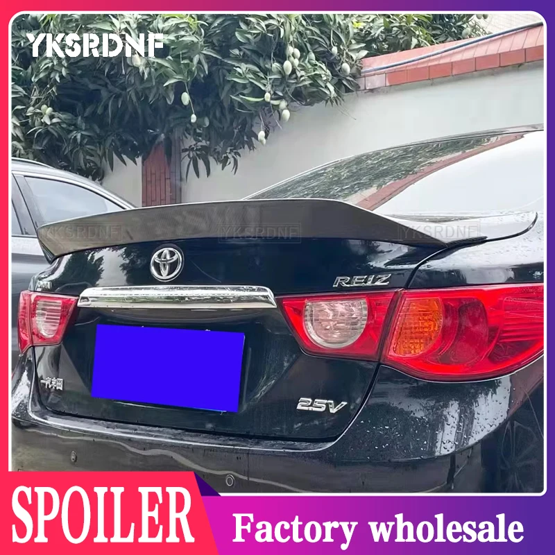 For Toyota Mark X REIZ spoiler 2010 11 12 13 14 15 16 17 year glossy carbon fiber / FRP rear wing K style Accessories