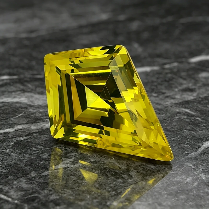 

Lab Grown Yellow Sapphire Yttrium Aluminium Garnet Special Shape Loose Gemstones Kite Cut 7x10mm With AGL Certificate