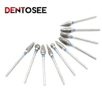 10Pcs Dental Tungsten Carbide Burs Kits Tungsten Dental Milling Cutters Tungsten Steel Grinding Head Lab Burrs Tooth Drill
