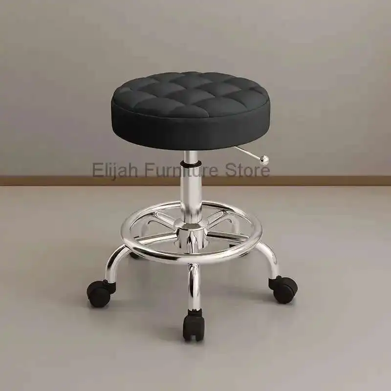 

Aesthetic Barbers Chair Wheels Simple Hydraulic Portable Rotating Hairdressing Chair Stylist Coiffeur Stuhl Furniture MQ50BC