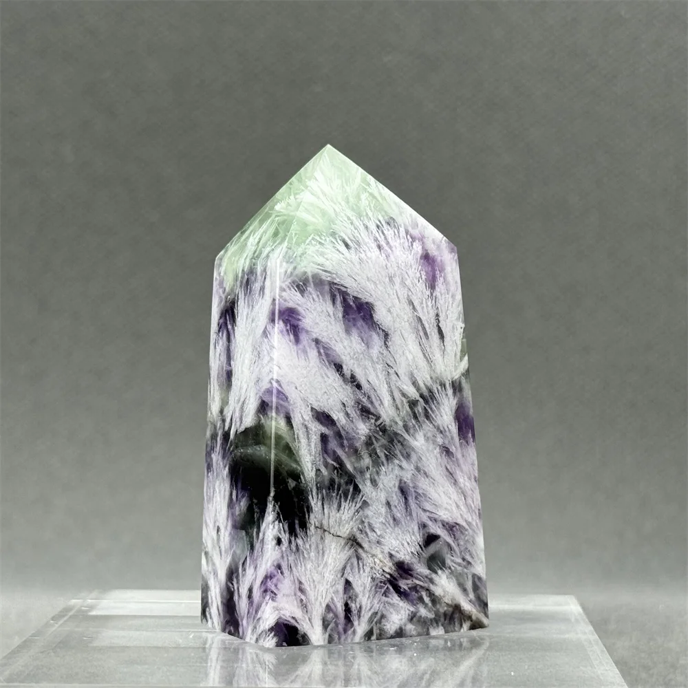 Natural Crystal Stone Feather Fluorite Tetrahedron Obelisk Healing Reiki Witchcraft Meditation Energy Home Decoration