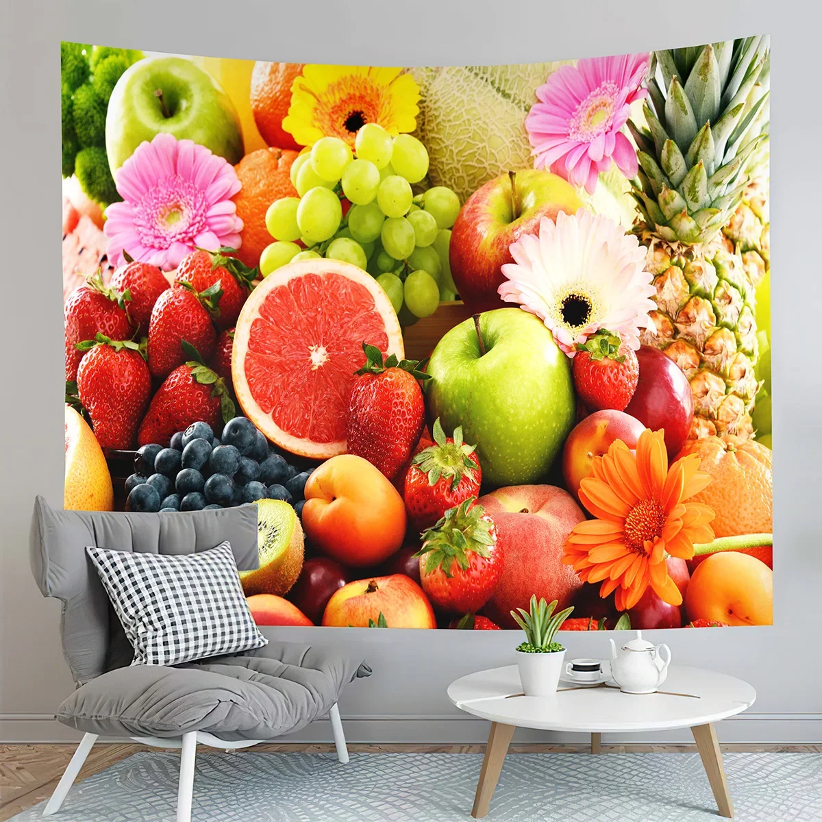 Farm Orchard Tapestry Delicious Fruit Tapestry Banana Grapes Tapestry Home Living Room Dorm Bedroom Aesthetics Decor Tapestries