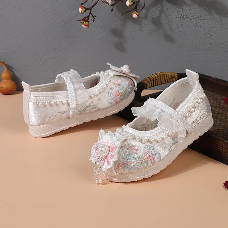 

Children Shoes Embroidered Hanfu Girls Toddler Chinese Style Handmade Ancient Costume Casual Shoes