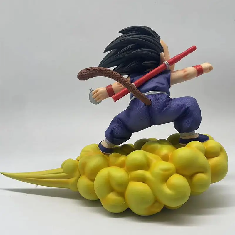 Dragon Ball Anime 20cm Action Figure Fc Little Son Goku Riding Clouds Figurine Goku Nimbus Cloud Gk Statue Hobby Collection Toys