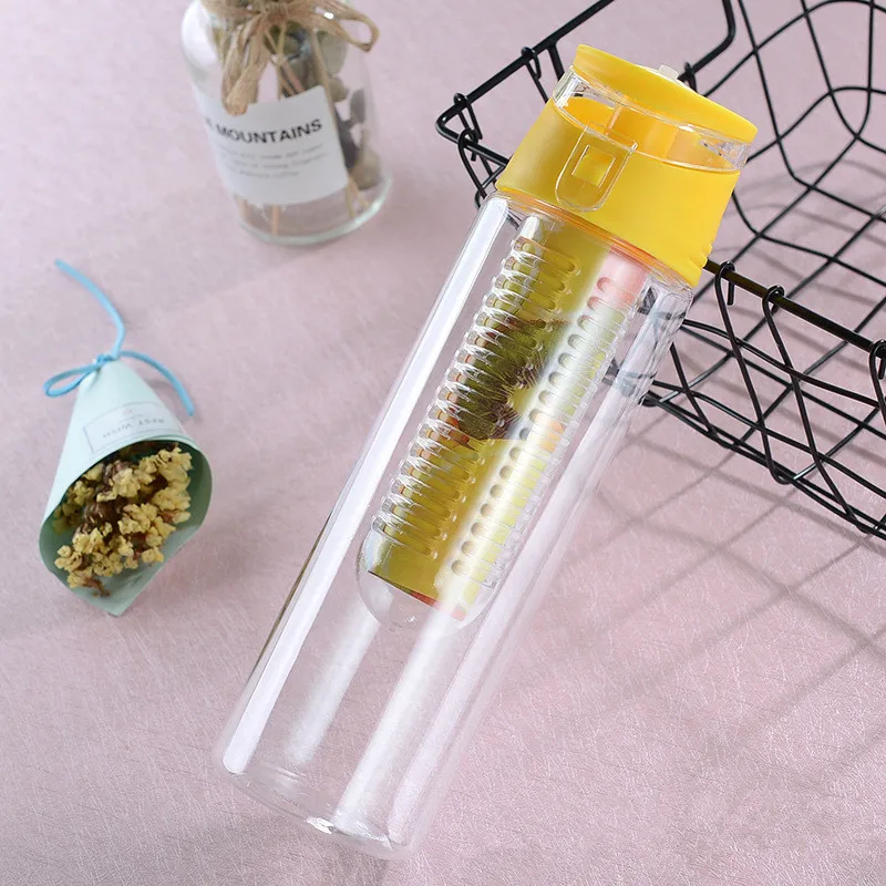 700ML Sport Citroensap Fles Draagbare Fruit Infusing Infuser Waterfles Camping Reisflessen