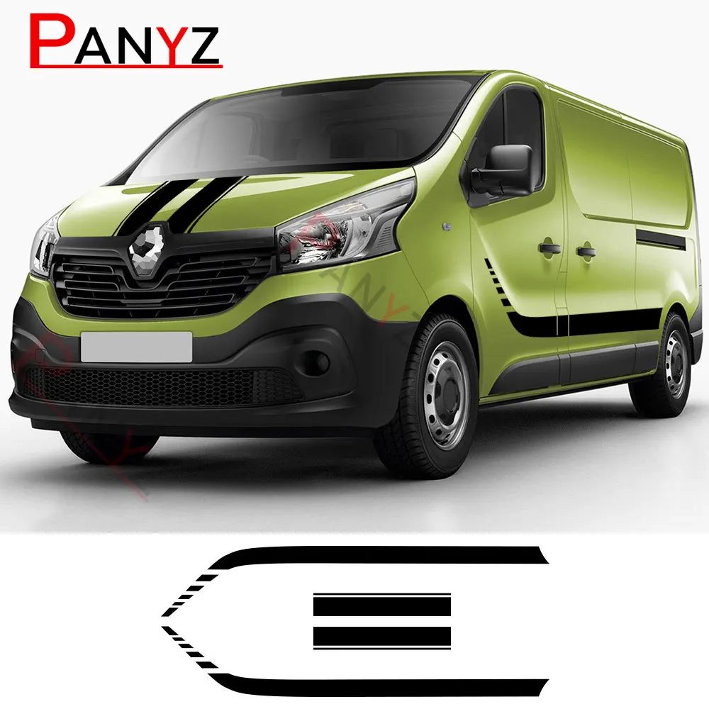 For Renault Trafic 2 3 MK3 MK2 Camper Van Car Door Side Graphics Stickers Vinyl Film Hood Bonnet Decals Tuning Accessories