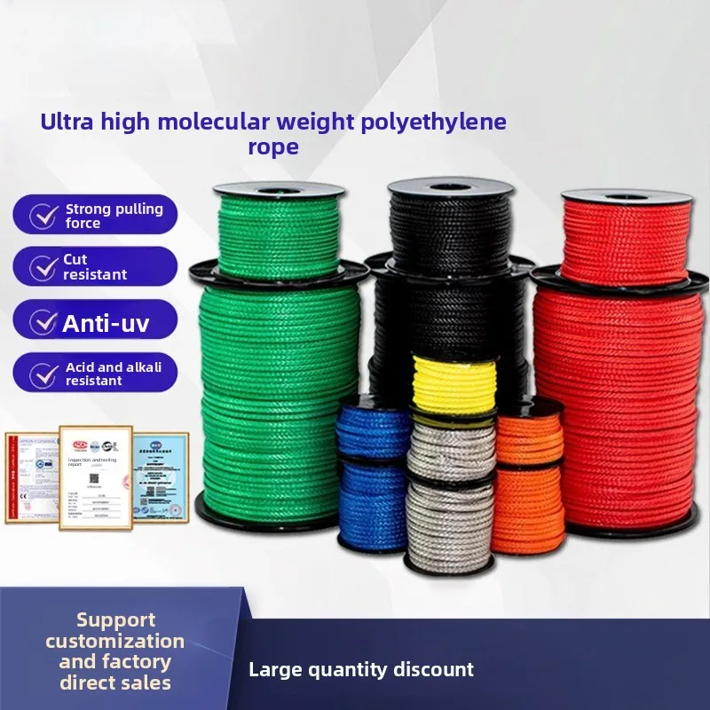 UHMWPE Dyneema Rope, Rubber Coated, Cut‑Resistant Corrosion‑Proof High Strength