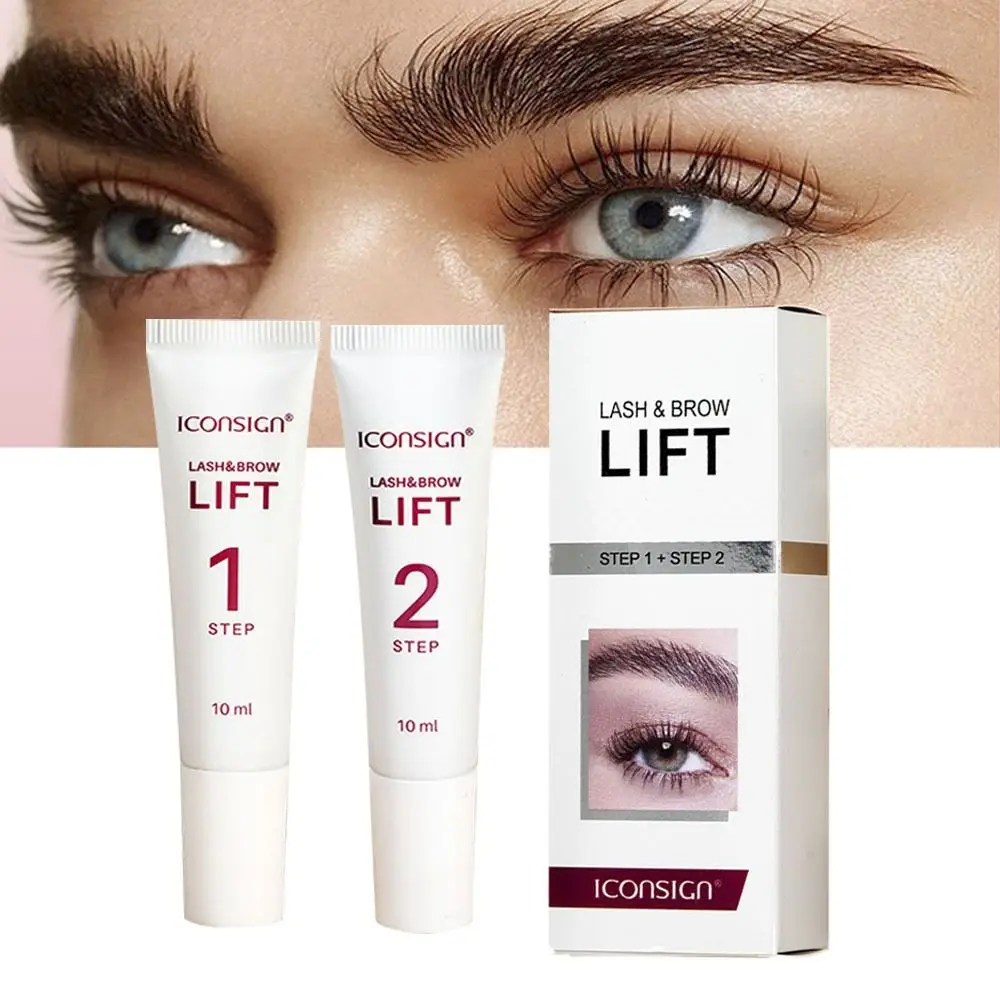 Conjunto Perming duradouro para maquiagem dos olhos, Brow Lifter, Natural Lash, Step 1 e 2 Fix, 8-12Minutes, 10ml