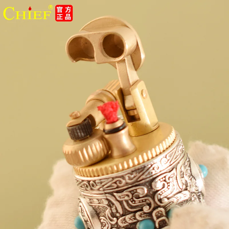 CHIEF Armored Kerosenes Lighter Compact Portable Retro Creative Men's Gift Holiday Gifts