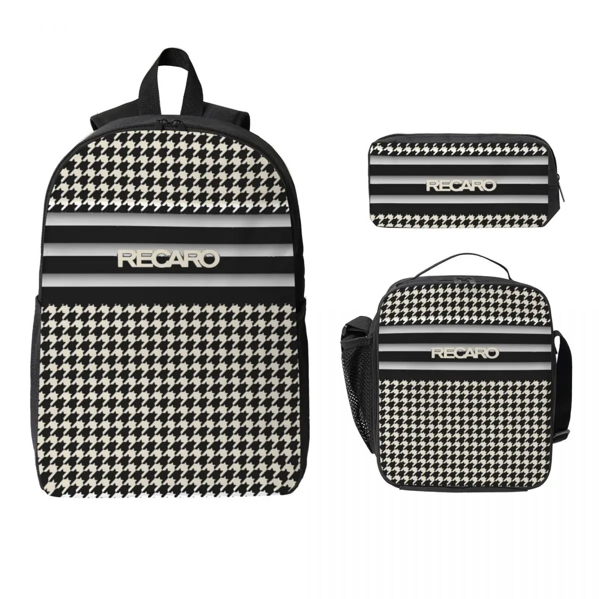 

3Pcs Recaros Backpack Set for Girls Boys Pencil Boxes Bookbag Sets with Lunch Box For Primary School Students Knapsack