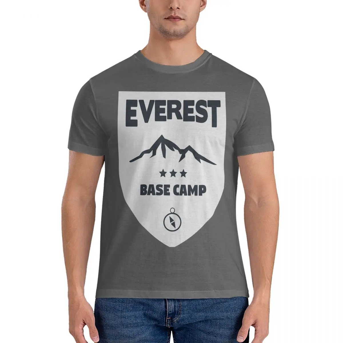 Casual Mount Everest Base Camp T-Shirt for Men Crew Neck Pure Cotton T Shirts Mount everest Short Sleeve Tees 6XL Clothes