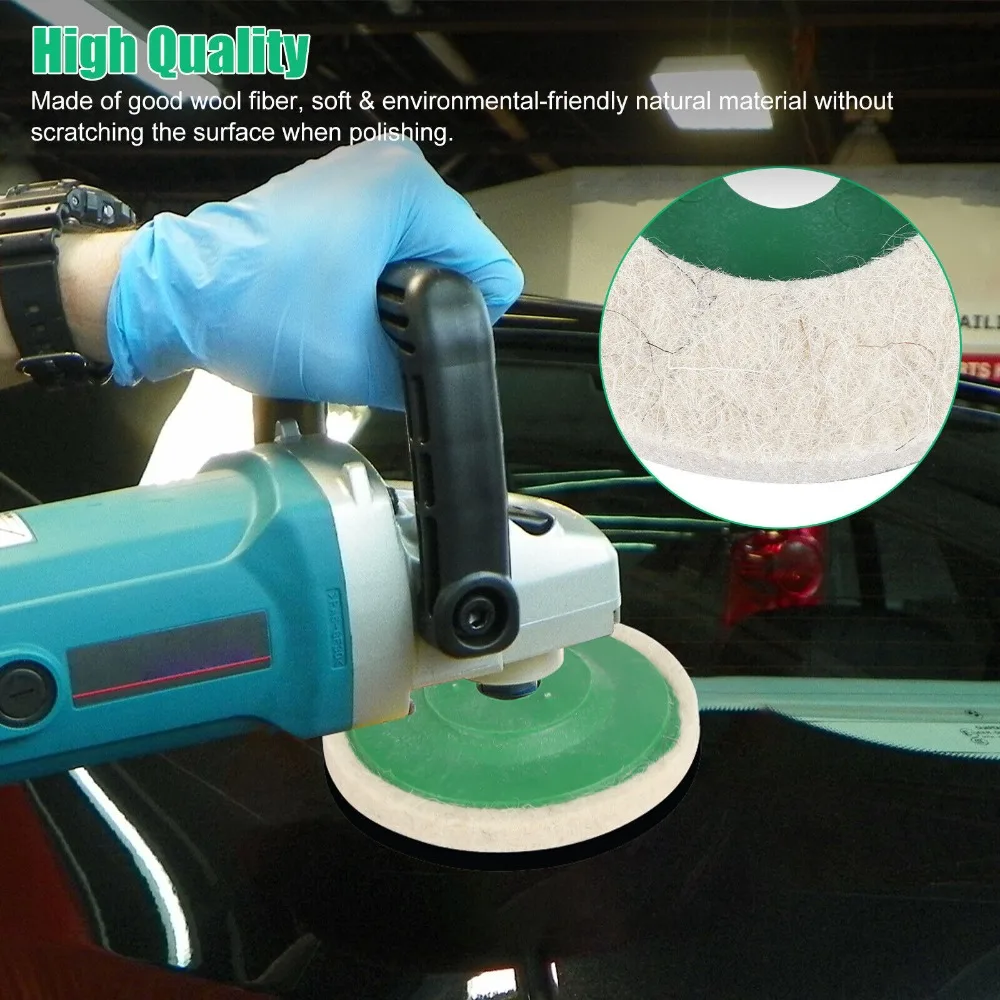 10pcs Practical 4inch Round Wool Buffing Pad Wool Polishing Pads Waxing Pad for Glass Ceramics