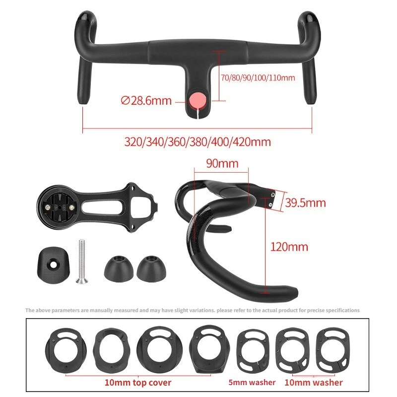Integrated carbon road handlebar with stem Computer Mount aerodynamic full internal cable routing road bike drop bar handlebar