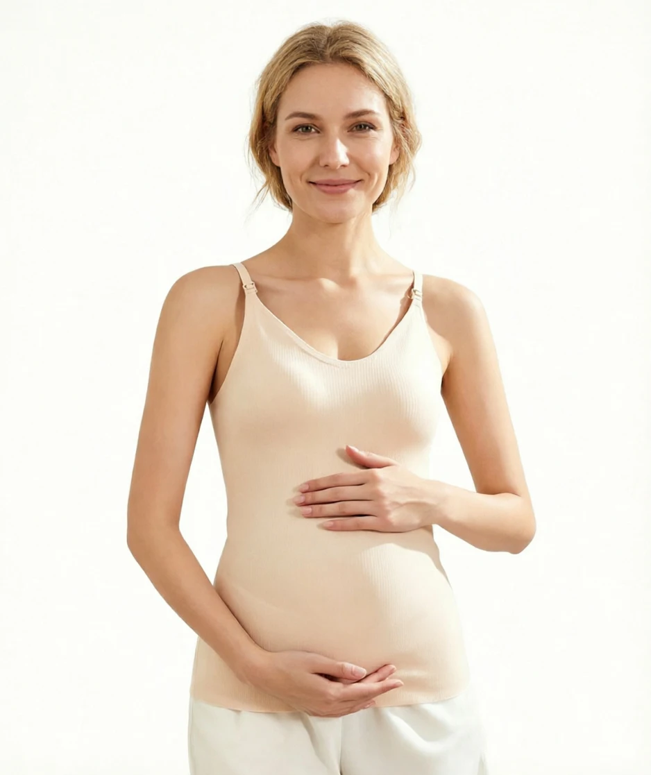 Stilltop für Schwangere, mit integriertem BH, herausnehmbaren Polstern, verstellbaren Trägern, Still-Camisole für Schwangerschaft und Postpartum. – Detail 1