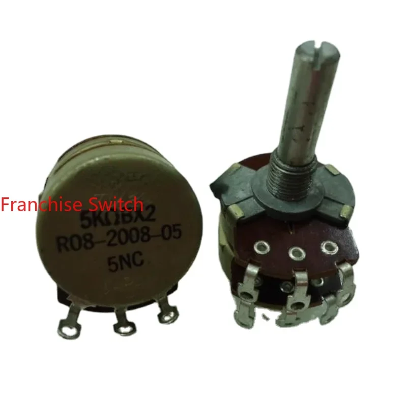 

Volume Potentiometer 24 Type R08-2008 Double B5K 25MM Round Shaft