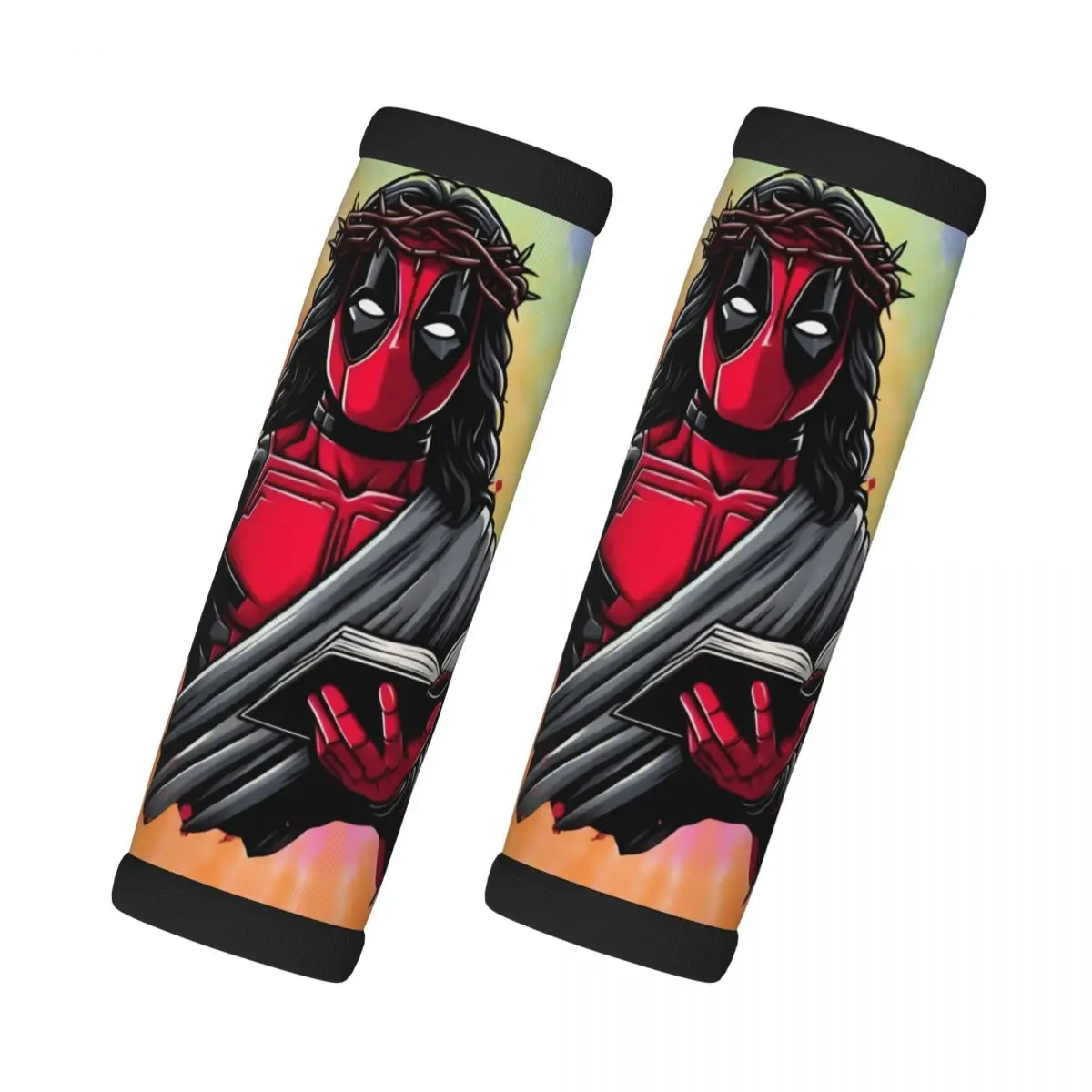 

Custom Deadpool Manga Jesus Luggage Handle Wrap Suitcase Identifier 2 Pack For Door Handle