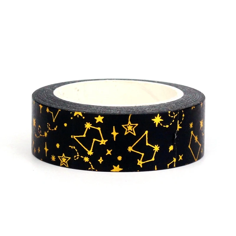 2023 NEW 1X 10M Deco Cute Gold Foil Constellation Stars Washi Tape for Planner Scrapbooking Masking Tape Journal Papeleria