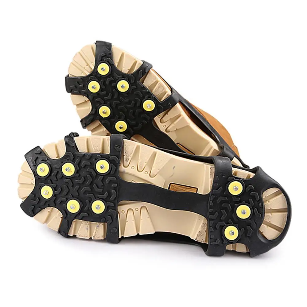

9 Studs Snow Ice Claw Anti-Slip Snow Ice Thermo Plastic Elastomer Climbing Shoes Spikes Grips Cleats Over Shoes Covers Crampons