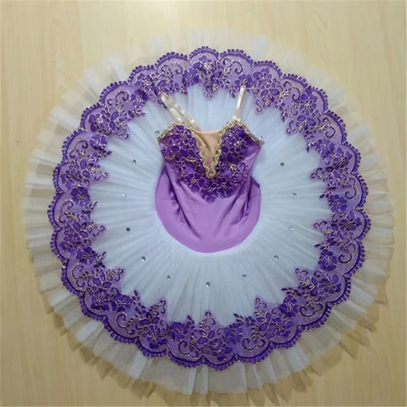 Professional Ballet Tutu Girls  Purple  Platter Pancake Tutu Ballerina Party Dress Adult Women Child Kids Ballet Dance Costume