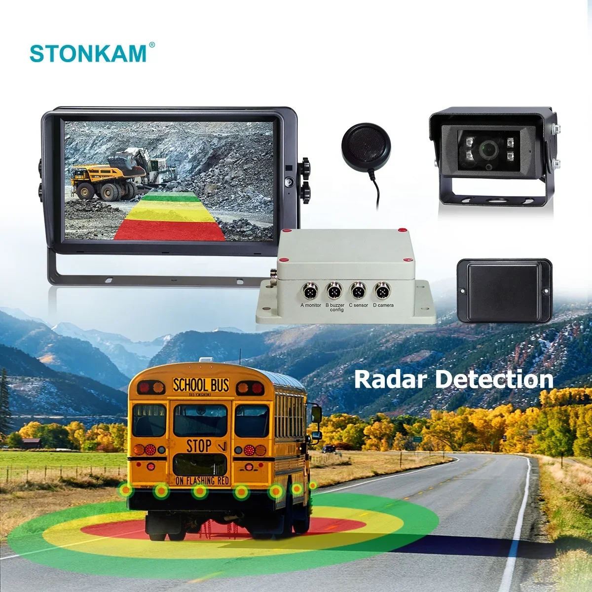 STONKAM OED OEM parking truck 77GHz Millimeter-wave radar detector blind spot detection system