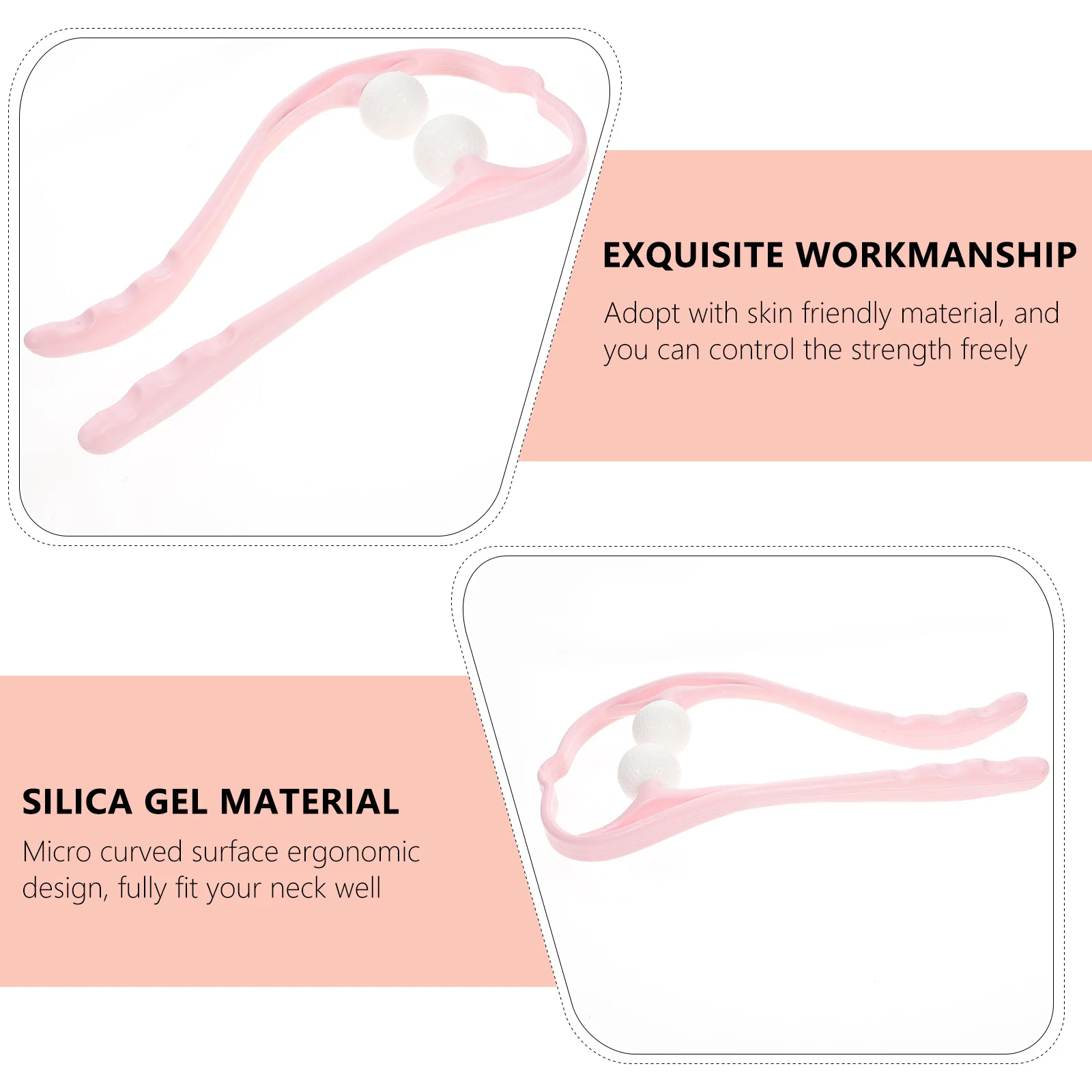 

1pc Handheld Neck Pink Portable Manual Machine Handheld Cervical Massager Fitness Cervical Tool Pain Relief Home Office Travel