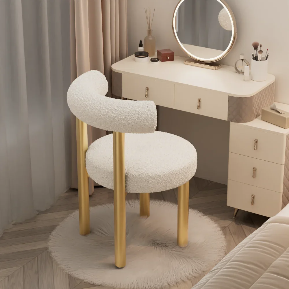 

Makeup Chairs Home Dining Chair Modern Simple Vanity Chair Girly Heart Bedroom Dressing Stool Living Room Chairs Iron Furniture