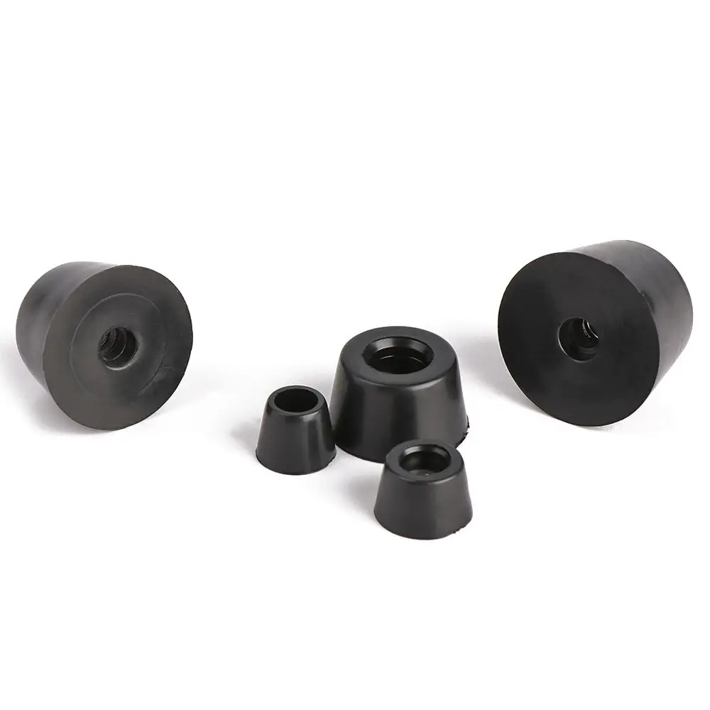10 pcs Furniture Parts Cabinet Speaker Black PVC  Foot Mat Furniture Slip Feet Protective Pad Tapered