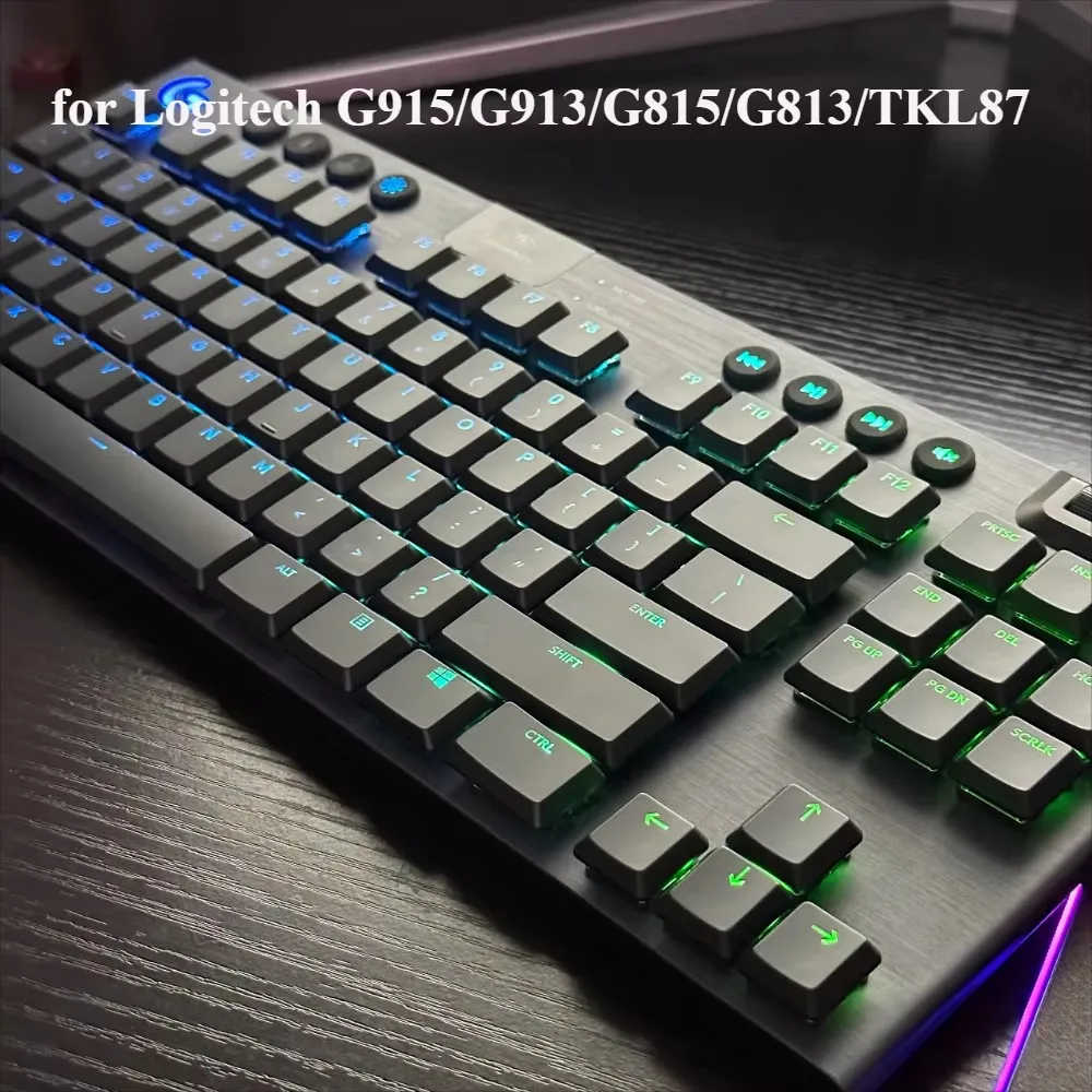 New ABS transparent low axis keycaps suitable for Logitech G915/G913/G815/G813/TKL RGB mechanical keyboard, multi color