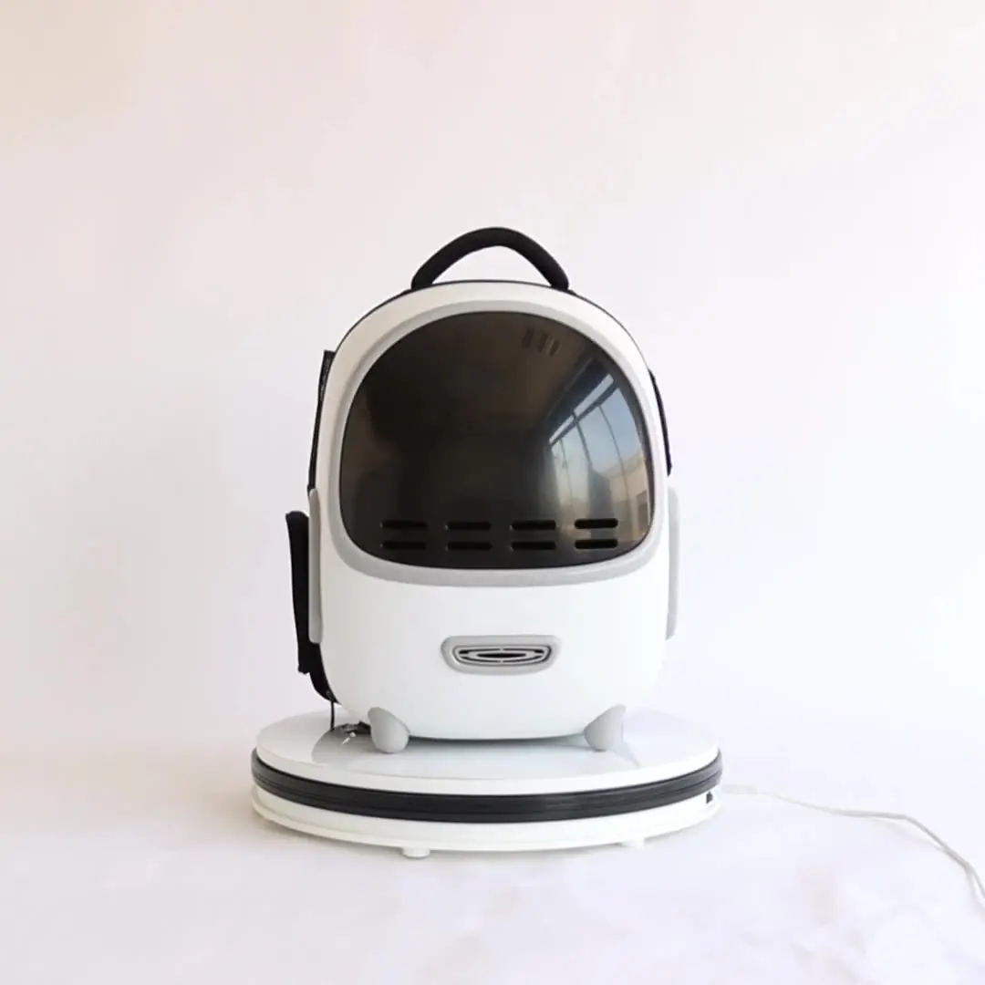 

Smart Cat Carrier Bag Breathable Space Capsule Design Tea Color Panel Shoulder Backpack for Outdoor Travel, Comfortable and Conv