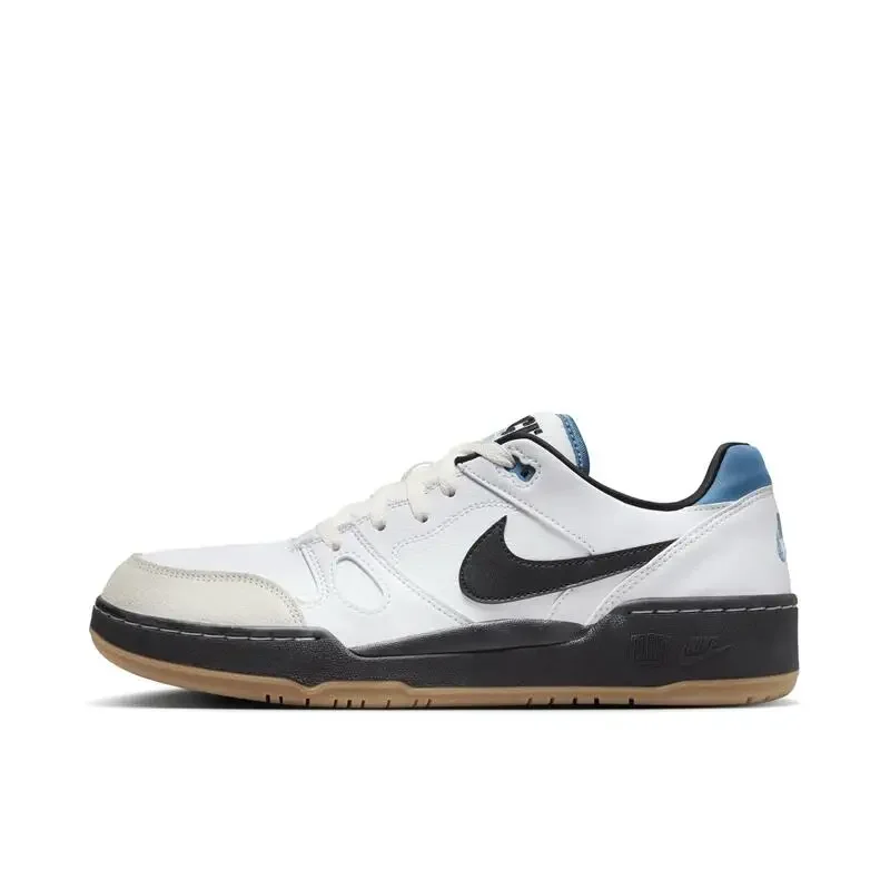 Nike Full Force Low Moda Cómodo Casual Deportes A prueba de golpes Resistente al desgaste Estilo universitario Zapatos de skate Hombre Negro Blanco