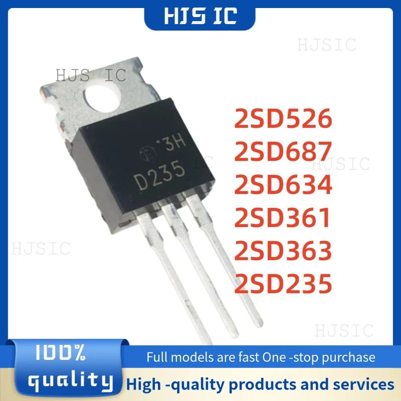 10PCS NEW 100% quality 2SD526 D526 2SD687 D687 2SD634 D634 2SD361 D361 2SD363 D363 2SD235 D235 TO-220 electronics component IC