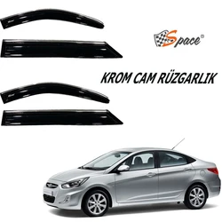 Chrome glass cowling 1.mm For Hyundai Accent Blue 2012- 4 pcs/set CARU440 Car Interior and Exterior parts Auto accessories