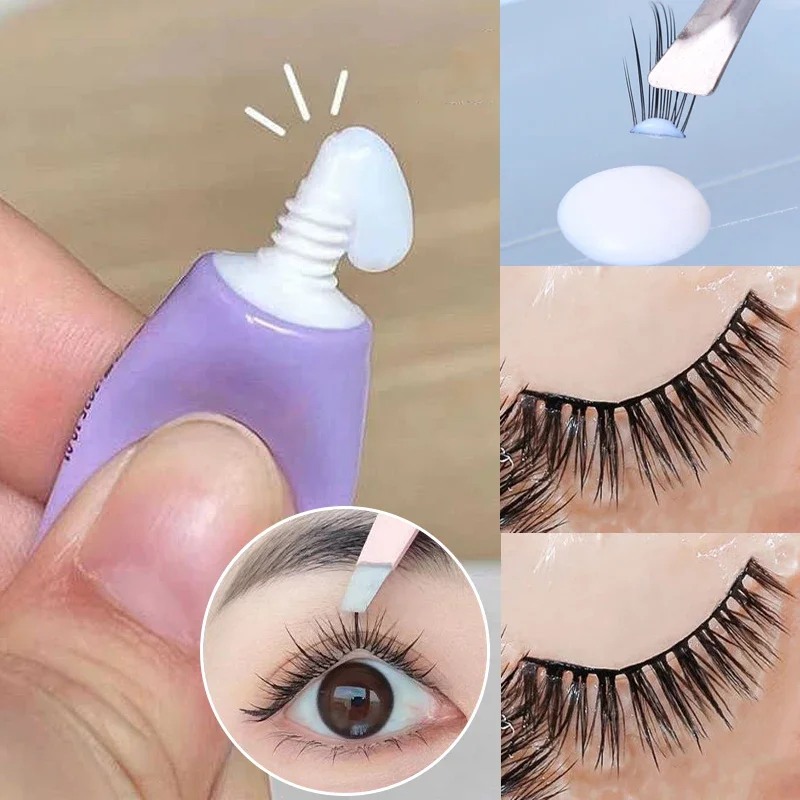 つけまつげ用の速乾性接着剤,目に見えない,長持ちする化粧品,透明な自己接着剤,防水アイツール